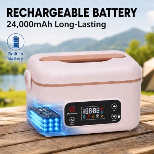 MISS BIG Heated Lunch Box for Adults, Electric Lunch Box for Men, White - Thumbnail 2