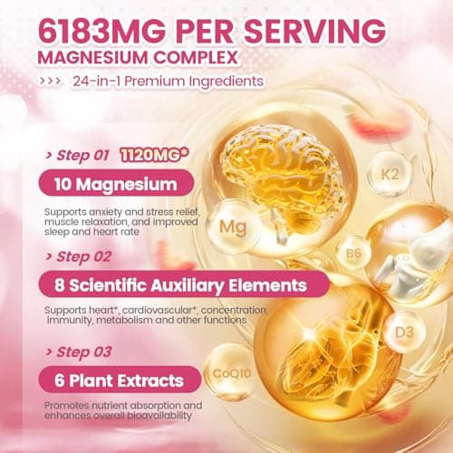 Magnesium Gummies with Magnesiums Glycinate Citrate Malate Vitamin D3 K2, Calcium, Zinc, CoQ10-60 Gummies Magnesium Complex for Women, Men & Kids - Thumbnail 3