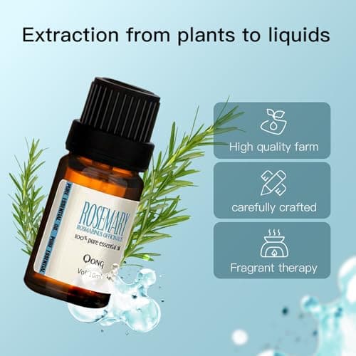 QONG Rosemary Essential Oil Blend, Rosemary Oil, Can be Used for, Hair, Skin, Nails, Aromatherapy Oil& Diffuser Essential Oils- 10ML - Thumbnail 3