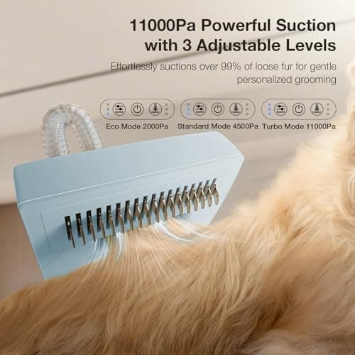 PETGUGU Dog Grooming Vacuum, Pet Grooming Vacuum with Clipper Nail Grinder, 2.5L Dust Cup Dog deshedding Brush with 7 in 1 Dog Grooming Kit,3 Settings Adjustable Speed and Temperature Control Blower - Thumbnail 3