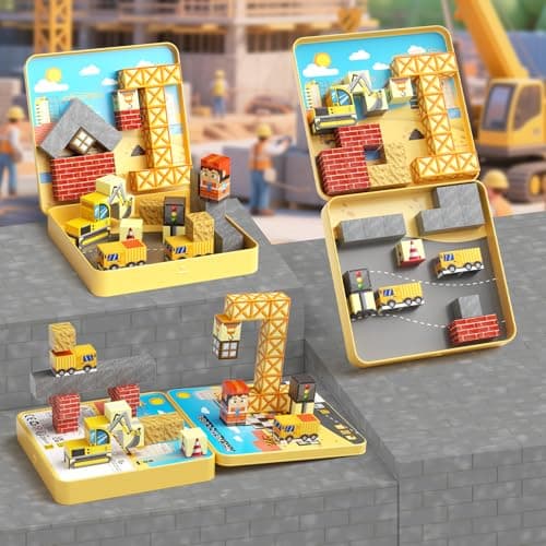 MEIQ 49PCS Mini Magnetic Building Blocks for Kids Ages 3-8 | STEM Educational Travel Toys with Portable Iron Storage Box | Construction Learning Gift for Toddlers, Boys & Girls - Thumbnail 5