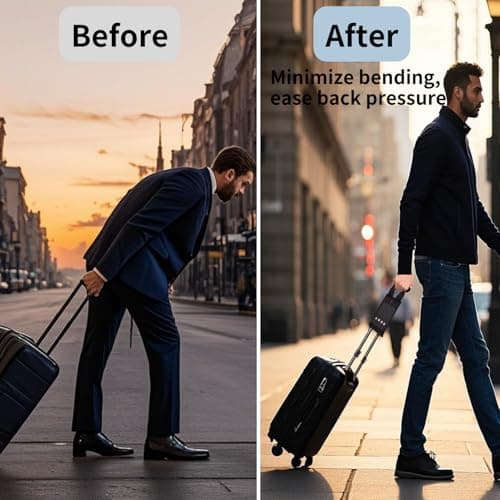 Luggage Handle Extenders, Solve Uncomfortable Reaching by Adding 10" to Existing Handles for Tall Travelers, Universal Luggage Handles Replacement Parts, Luggage Straps for Suitcase Carry-On Bags - Thumbnail 4