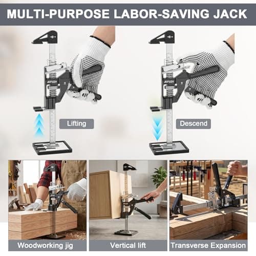 Labor Saving Arm Jack 2 Pack, Load-Bearing 440 lb Multi-Function Height Adjustment Lifting Device, Hand Furniture Lifter Tool, Furniture Jack for Lifting Door Furniture, Wall Tile Positioning - Thumbnail 5
