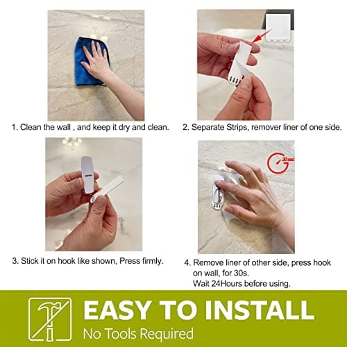 132 Pack Small Replacement Adhesive Strips Refill, Poster Strips, Damage-Free Hanging Strips for Wall Hooks, No Tools Removable Sticky Strips for Home, Office, and Dorm Decor, White Adhesive - Thumbnail 4