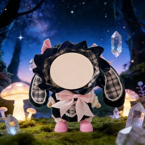 Ezcora 3 Sets Magic Dress-Up Clothes for 17cm Dolls, Bat, Witch, Bunny, Cat & Fantasy Outfits, 6.7-Inch Plush Doll Accessories with Colorful Shoes and Glasses, Kawaii Idea (No Dolls) - Thumbnail 3