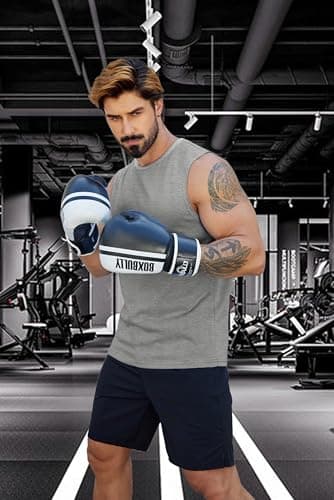 COOFANDY Gym Muscle Tanks for Men Cotton Active Tank Tops 3 Pack Soft Performance Workout Sleeveless Shirt Wine Red XL - Thumbnail 3