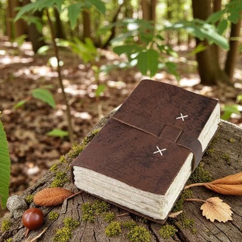 Kathmandu Valley Co. Heritage Deluxe Nepali Traveler Vintage Leather Bound Journal with Handmade Heavyweight Tree-free Lokta Paper, 5x8 Office Notebook, Handcrafted in the Himalayas of Nepal - Thumbnail 4