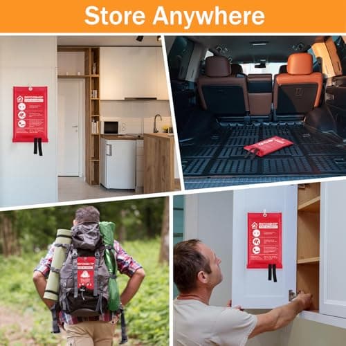 Mondoshop Fire Blanket for Home and Kitchen, 4 Pack, 40" x 40" Coverage - Thumbnail 5
