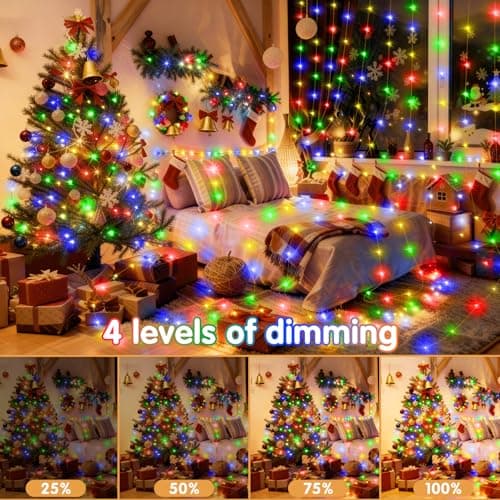 KNONEW 203FT 600 LED Outdoor Fairy Lights Plug in, Christmas Fairy Lights Outdoor Waterproof 8 Modes Memory Times for Wedding Bedroom Walls Garden Trees Decoration - Thumbnail 4
