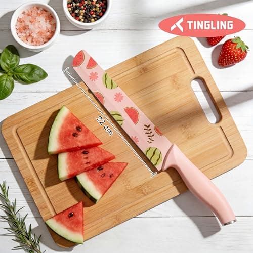 Tingling Watermelon Knife Sharp Cutting Slicer: 8.6 inch Watermelon Cutter for Melon, Cantaloupe, Pineapple - High Carbon Steel Fruit Knife - Thumbnail 6