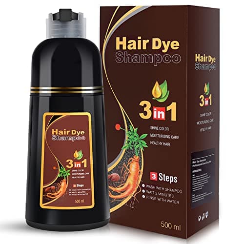 IIIMEIDU Dark Burgundy Hair Dye Shampoo 3 in 1 for Grey Coverage, Semi Permanent Hair Color Shampoo Hair Dye for Women Men 500ml