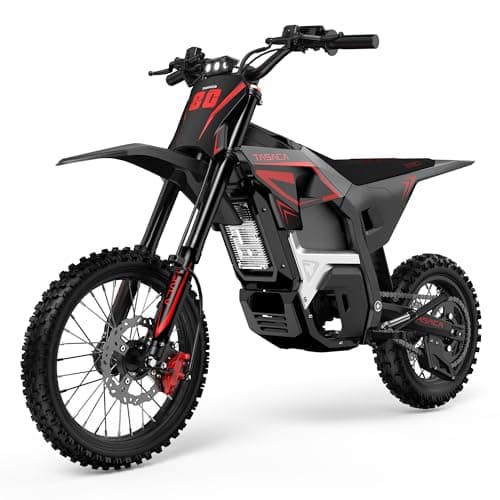 Tasaca V58 Electric Dirt Bike Up to 52 Mph, 5500W Peak Power, 276Nm Max Torque, 52V 30Ah Battery, UL Certified Off-Road Motorcycle for Teens, 14" / 12" Fat Tire, Black - Image 1