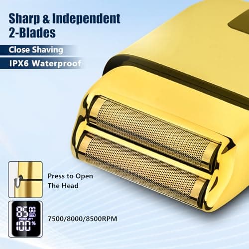 SUNNOW Hair Clippers Professional Cordless for Men, Beard Trimmer Hair Trimmer Electric Foil Shavers Razor Kit, Rechargeable Hair Cut Machines Men's Beard Grooming Kit for Home, Barber - Thumbnail 3