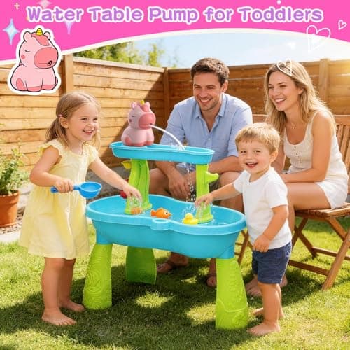 weirtoya Water Table Pump for Toddlers, Unicorn Toys Battery Powered Pump for Water Table Cordless Work Splash Toys Kids Toddler Summer Outddor Toys - Thumbnail 4