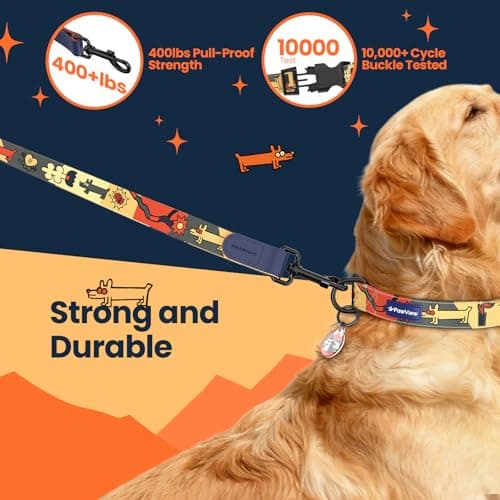 Dog Collar and Leash Set, QR Tag Adjustable Pet Collar, 5 FT Heavy Duty Dog Leash, Padded Handle, Quick Release Buckle, Metal Ring, 360° Swivel Clip for Small Dogs Walking Running (Dark Blue, S) - Thumbnail 6