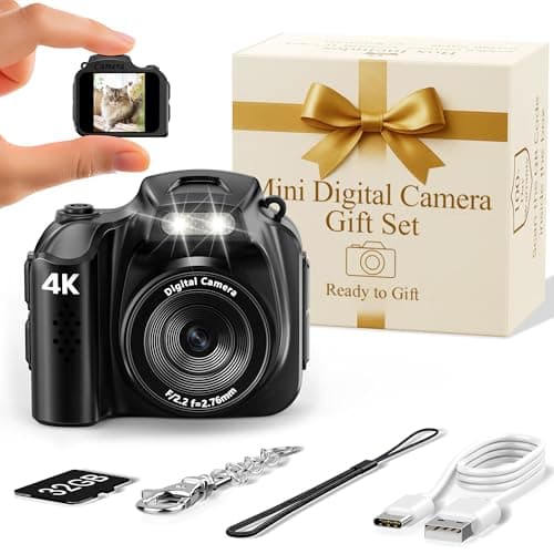 FLATIC Mini Keychain Camera –4K Mini Camera with 32GB Card & Elegant Gift Box, Mini Retro Camera for Kids & Adults, Collectible Vintage Camera Gift for Travel Camp Snap, Birthdays & Stocking Stuff - Image 1