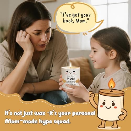 Mini Gifts for Mom Birthday Gifts from Daughter Son Husband I Love You Mom Candle for Mother Mommy New Bonus Stepmom Mother-in-Law Best Ever Moms Holiday Gift Love You Mom's Candle - Thumbnail 4
