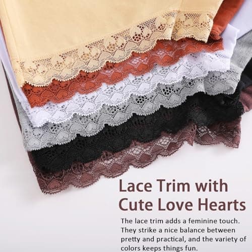 FINETOO Womens Underwear Cotton Boy Shorts High Waisted Boxer Briefs Sexy Girls Butt Lifting Lace Panties Lady-L - Thumbnail 3