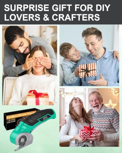 Gifts for Men Christmas Stocking Stuffers for Women Electric Box Cutter Power Shears 4V Cardboard Cutter Carpet Cutter Tool Heavy Duty Rotary Cutter for Thin Box Plastic for Birthday White Elephant - Thumbnail 6