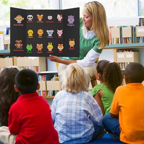 Trifold Poster Board 26"x 17",Easy-to-Clean Reusable Plastic Black Presentation Board for Science Fair, Durable & Waterproof Business Displays & School Projects 2-Pack - Thumbnail 5