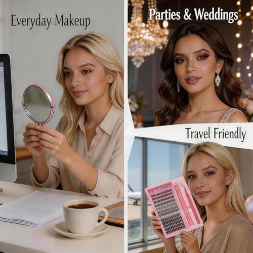 DIY Lash Extension Kit, 252PCS 100D Individual Cluster Lashes, Mixed Length 9–15mm, Bond and Seal with Applicator, At Home Lash Extensions for Natural Full Volume Look - Thumbnail 5