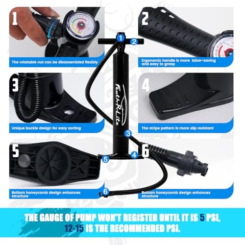 FEATH-R-LITE Inflatable Stand Up Paddle Board 10'6''x33''x6'' Ultra-Light (18.9lbs) SUP with Paddleboard Accessories,Fins,Adjustable Paddle, Pump,Backpack, Leash, Waterproof Phone Bag - Thumbnail 6