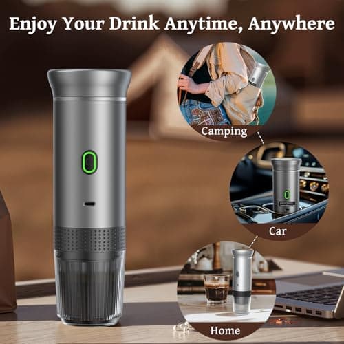 zxfcfo Portable Coffee Maker Espresso Machine, 3-In-1 Travel Coffee Maker, Cafetera Portatil Expreso with Small Tea Cup, Compatible with Ground Coffee & NS Capsule for RV, Hiking,Camping - Thumbnail 5