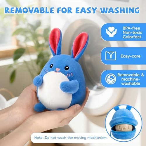 SAIMAND Baby Toys 6-12 Months, Crawling Bunny Baby Toy with 48 Songs & Record Repeat, Interactive Musical Plush Toy for Babies, Rechargeable Dancing Stuffed Animal, Sensory Toy for Toddlers 1-3 - Thumbnail 4