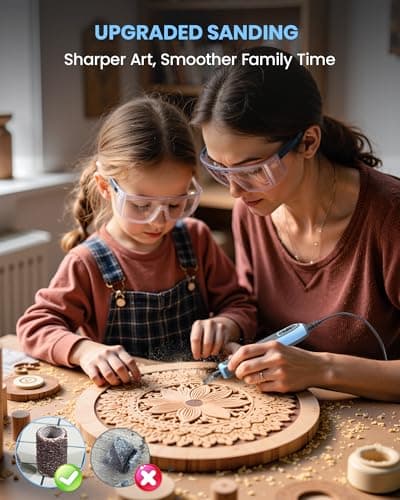 SCHTUMPA Corded Rotary Tool 36W, 4 Variable Speed, 10000-22000RPM Rotary Tool Kit & 18 Accessories, Soft Grip, Lightweight Multi-Tool for Sanding, Polishing, Drilling, Carving, DIY Crafts - Thumbnail 2