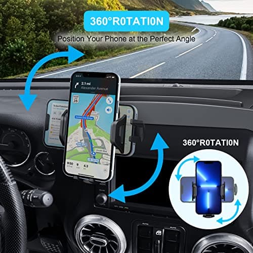 DIAMOOKY Upgraded Phone Mount for Jeep Wrangler JK JKU 2018 2017 2016 2015 2014 2013 2012 2011, Dash Multi-Mount Phone Holder Kit w/Storage Tray Interior Accessories - Thumbnail 3