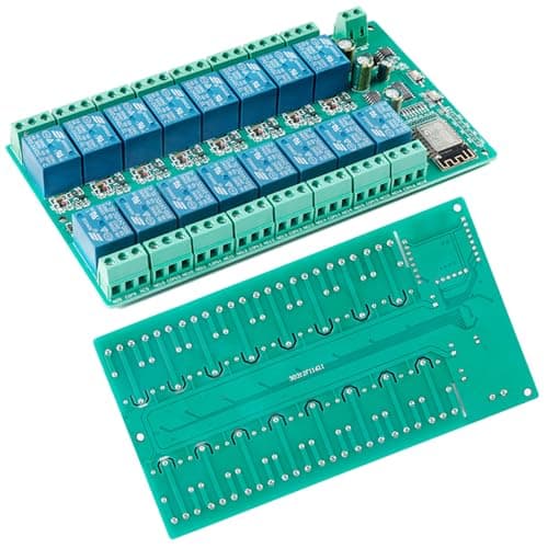 JESSINIE ESP8266 24V Relay Module, 16 Channel 10A ESP-12F Development Board for Smart Home IoT, DC24V Power Supply - Image 1