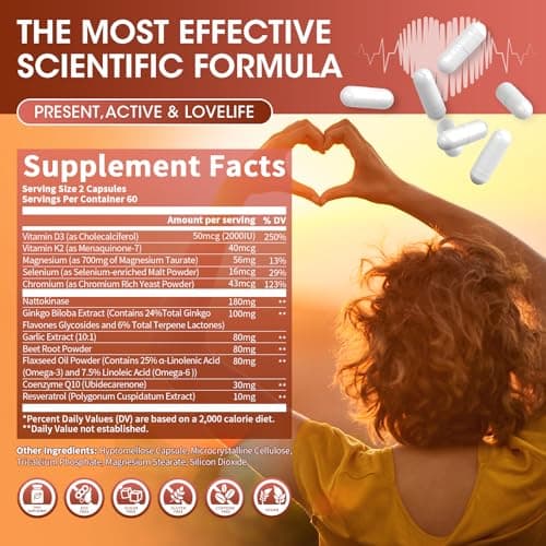 Magnesium Taurate Capsules, 12-in-1 Complex - Beet root, CoQ10, Resveratrol for Heart Support, Immue Support, High Absorption Magnesium Taurate Complex Supplement for Men and Women, 120 Capsules - Thumbnail 5