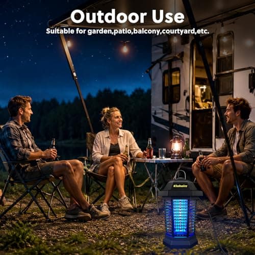 Klahaite Bug Zapper Outdoor, Electric Mosquito Zapper, Fly Zapper Indoor Fly Traps, Mosquito Repellent Outdoor Patio and Backyard Covers 1/2 Acre, 3 Prong Plug, 4200V, ABS Fireproof Plastic Outer - Thumbnail 5