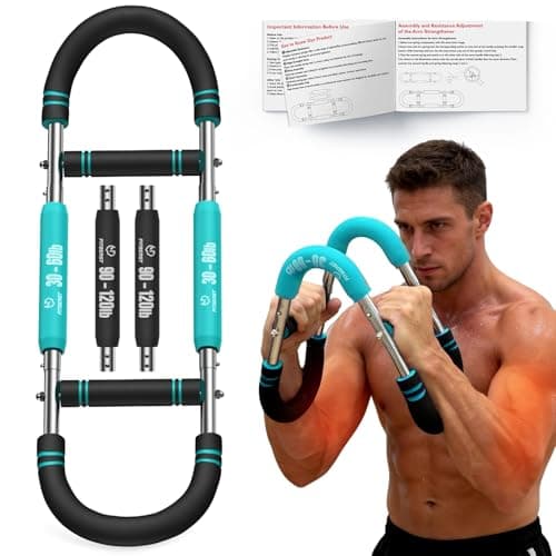 FitBeast Twister Arm Trainer, 4 Progressive Resistance Levels (30-120 lbs), 4-Spring Adjustable Arm & Chest Workout Equipment, Upper Body Strength Training Equipment for Home Gym (Blue)