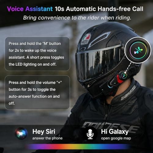 FEYA Motorcycle Helmet Speakers Super Long Battery Life Helmet Headset with Hi-Fi Sound Quality Dual Noise Reduction IPX6 Automatic Answer/Call Music Control/AI Voice/Soft & Hard Mic 1 Pack - LX3 - Thumbnail 4
