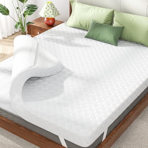 Qocismile Twin Mattress Topper,Gel Memory Foam Mattress Topper 3 inch Twin Size Bed Topper,Firm Mattress Pad,Bamboo Rayon Cover Removable & Washable,Non-Slip Double Zipper,Elastic Straps Fits 21" - Image 1