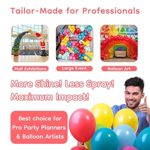 LOOLEY Peach Scented Balloon Shine Spray, 15 fl.oz 168+ Hrs Ultra Lasting High Shine Balloon Spray, Waterproof and Instant Gloss Formula, No-Wipe Design, Perfect for Party and Event Decorations - Thumbnail 6