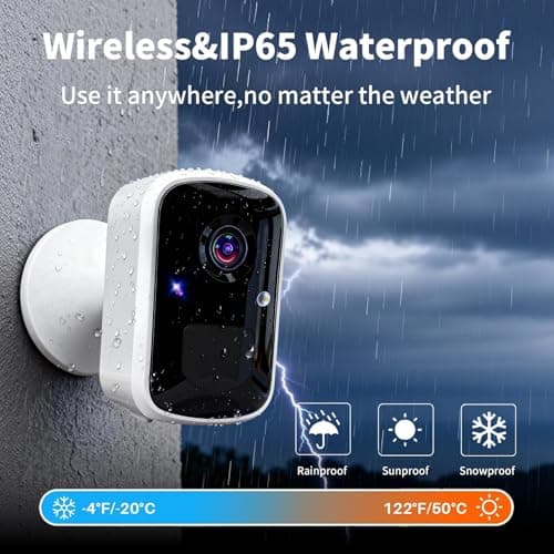 Wireless Security Camera, WiFi Battery Powered Camera with 3MP Pixel, AI Motion Detection, 2-Way Talk, Spotlight, Siren, IP65, Cloud/Up to 256G SD Storage (Provide SD Card About 180 Days of Storage) - Thumbnail 4