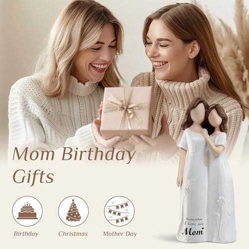 Eyschura Mom Birthday Gifts from Daughter - Mom Gifts, Mother Birthdays Gift, Mothers Day Christmas Birthdays Gift for Moms, Moms Sculpted Hand-Painted Figurine - Thumbnail 2