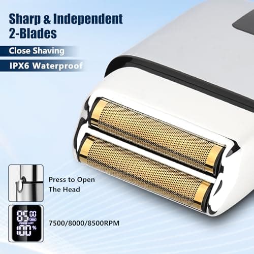 SUNNOW Hair Clippers Professional Cordless for Men, Electric Foil Shavers Razor & Beard Hair Trimmer Kit, Rechargeable Hair Cut Machines Fade Clippers Set, 3 in1 Beard Trimming Kit for Home, Barber - Thumbnail 3