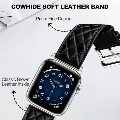 Women Genuine Lether Watch Band for Apple Watch, Dressy Soft Leather Watch Strap for Small Wrist, Compatible with Apple Watch Series 11 10 9 8 7 6 SE Ultra 3 2 1 38mm 40mm 41mm 42mm 44mm 45mm 46mm 49mm - Thumbnail 5