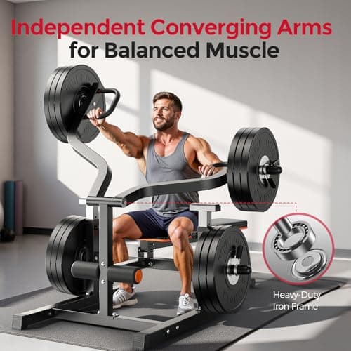 FEIERDUN Chest Press Bench with Independent Arms, 1250LB Capacity Adjustable Strength Machine - Thumbnail 6