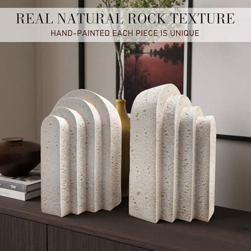 Modern Decorative Bookends for Shelves – Heavy Duty Book Ends, Stylish Bookshelf Decor, Minimalist Home Office Organizer, Functional Book Holders (Set of 2) - Thumbnail 5
