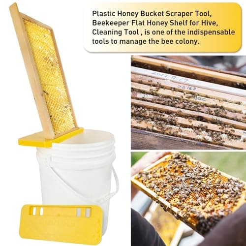 CYSFETENA Honey Uncapping Tool Tank Holder, Honey Harvesting Equipment, Easy Clean Honey Uncapping Tank Bucket Scraper for Beekeeping Hive Frames Cleaning, Fit All 5 or 6 Gallon Bucket - Thumbnail 2