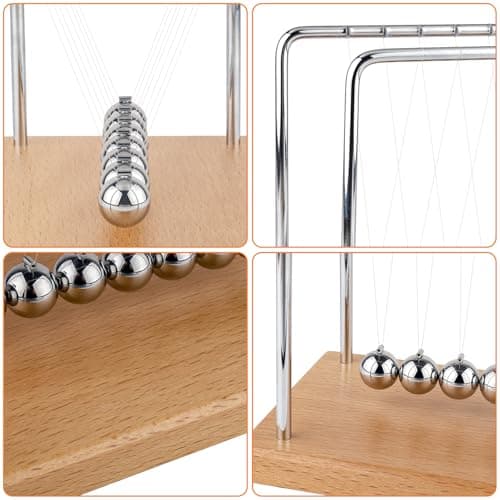 Smilesorg Newton's Cradle Balance Balls Fascinating Physics Gadget for Home and Office 7 Beads (5 Beads) - Thumbnail 4