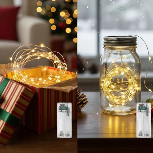 LightSeek Valentine Fairy Lights Battery Operated, 20 LED Warm White Christmas String Lights with Timer, 7FT Twinkle Lights for Wedding, Party, Home Decor, DIY, Gift Light, Waterproof, 2 Pack - Image 1