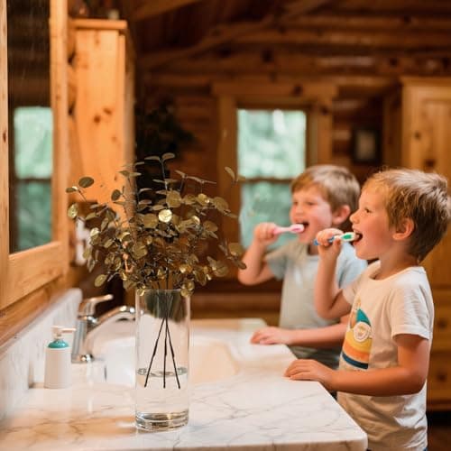 siqifloral 4PCS 24" Gold Artificial Eucalyptus Stems – Faux Eucalyptus Leaves Christmas Greenery for Vase Decoration, Rustic Home Table Centerpiece, Wedding & Farmhouse Decor - Thumbnail 6