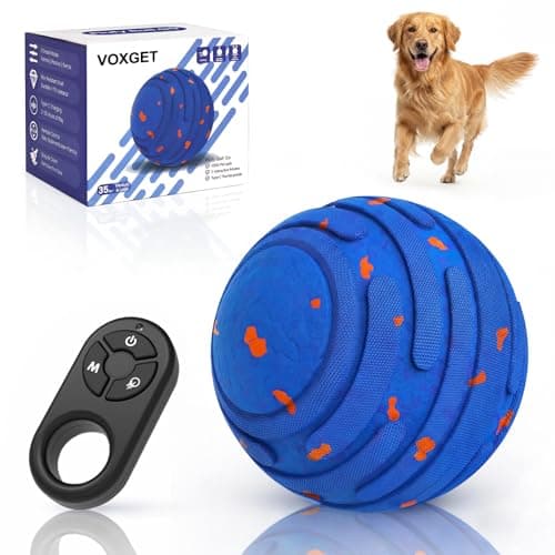 VOXGET Smart Interactive Dog Toy Ball, Upgrade Automatic 3 Modes Moving Ball with Remote Control for Medium Large Dogs, Rechargeable Waterproof E-TPU Bounce & Rotating Dog Toy to Keep Busy (Dark Blue) - Image 1