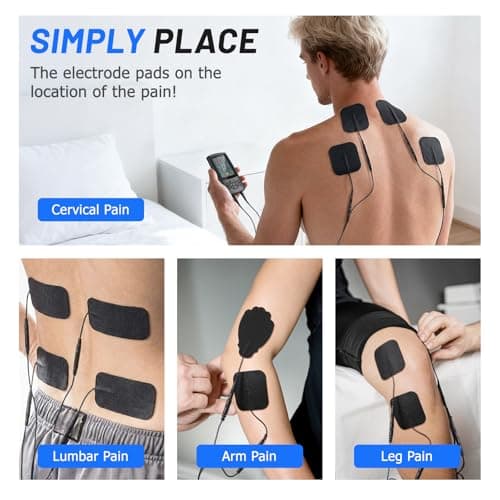 GOBOK TENS Unit Muscle Stimulator, Rechargeable Dual Channel TENS EMS Machine, 28 Modes, 40 Intensity Levels, 3.8-in Color Display, 12 Electrode Pads & EVA Case, Back Neck Shoulder Leg Pain Relief - Thumbnail 6