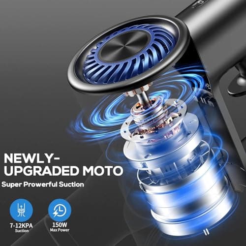 MBTTODF Cordless Vacuum Cleaner, Stick Vacuum Cordless Rechargeable with Power Suction, Up to 40-Min Runtime, Lightweight Vacuum Cleaners for Home, Hardwood Floor,Pet Hair,Carpets,Tile(Blue) - Thumbnail 2